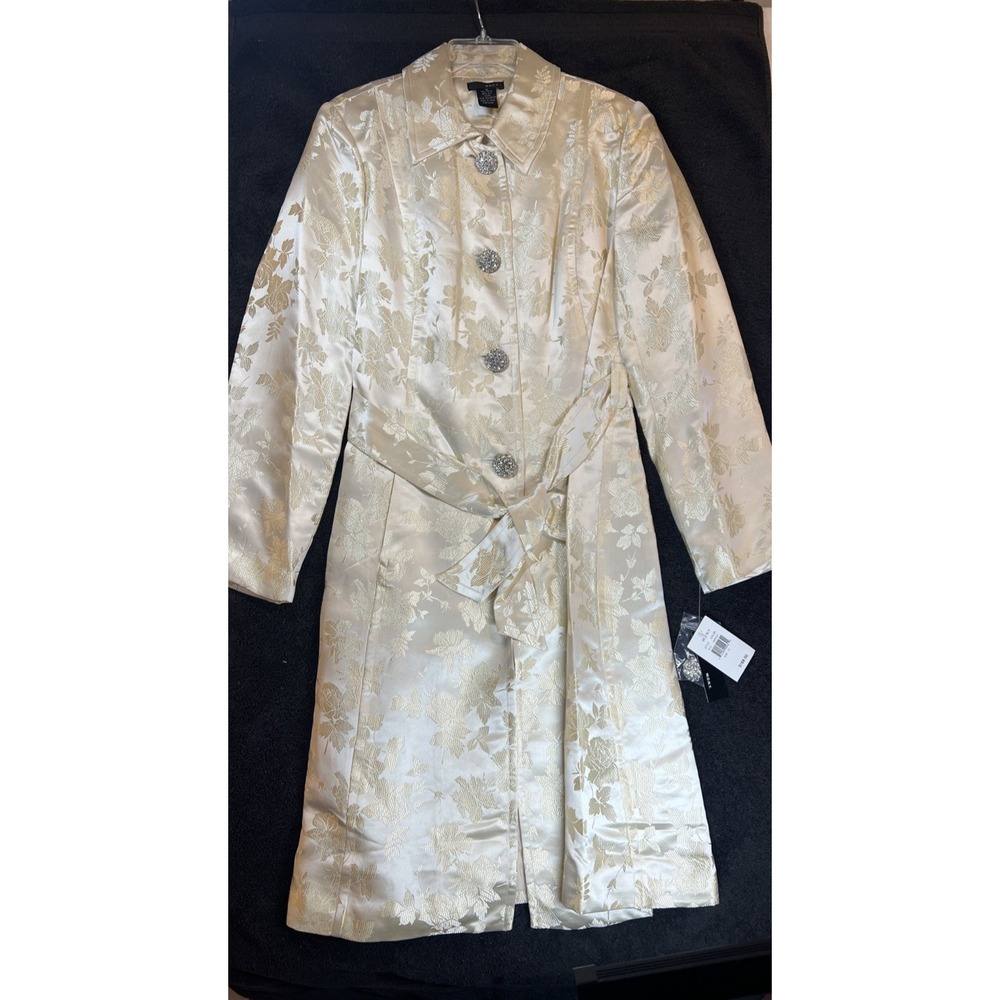 NWT WDNY Vintage Jacket Golden Ivory Damask Elegant Classy Size 12